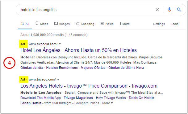 Anúncios de hotéis Google na Pesquisa Google