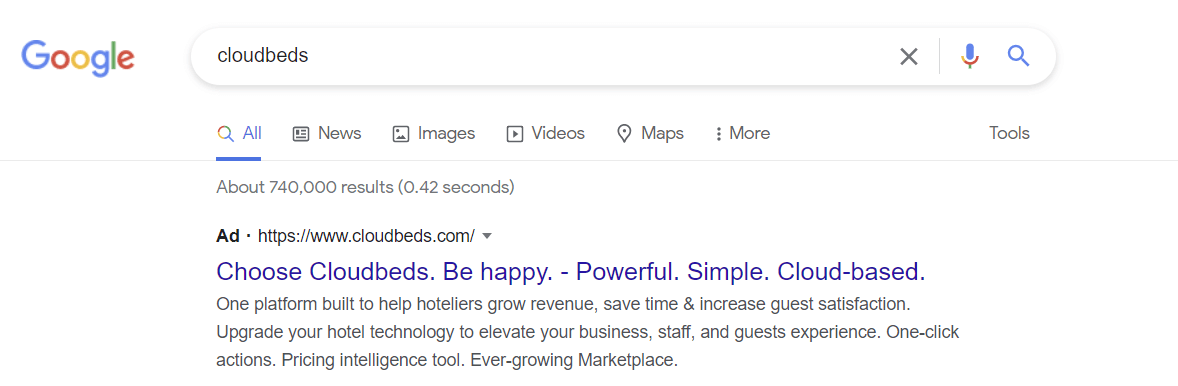 Cloudbeds - hotel search engine marketing